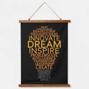 Tapiz Con Marco De Madera Bombilla inspiradora