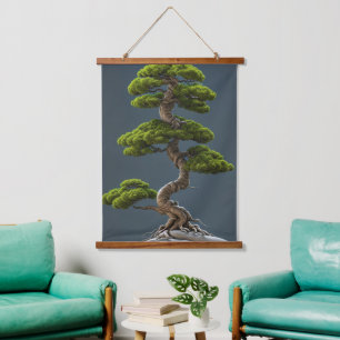 Tapiz Con Marco De Madera Bonsai Tapestry