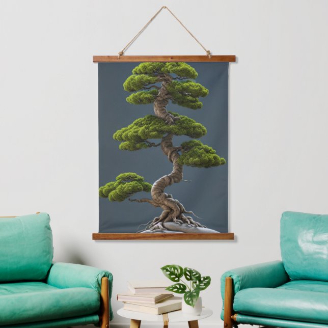 Tapiz Con Marco De Madera Bonsai Tapestry (Sala de estar)