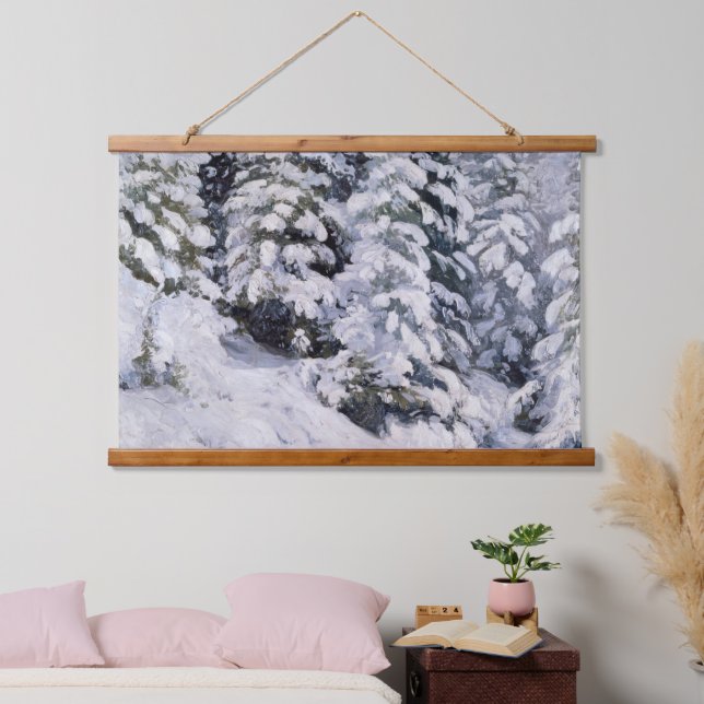 Tapiz Con Marco De Madera Bosque de invierno | Aleksander Borisov (Dormitorio)
