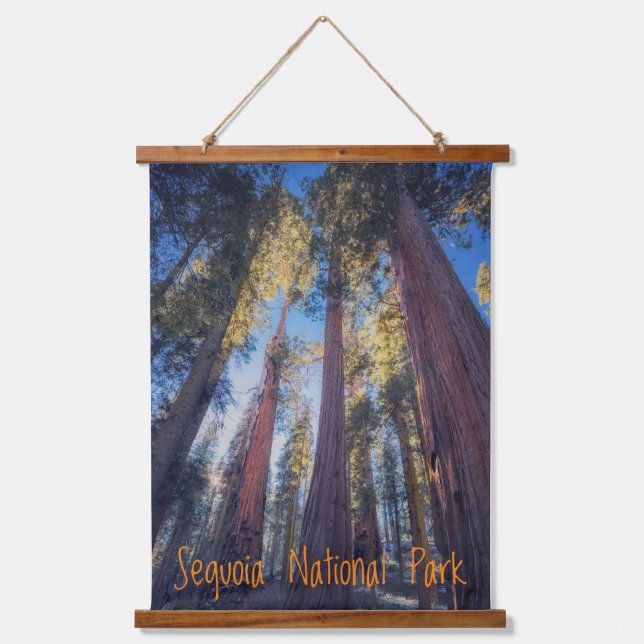 Tapiz Con Marco De Madera Bosque del Parque Nacional Sequoia (Anverso)