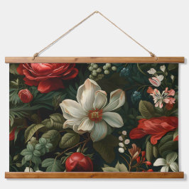 Tapiz Con Marco De Madera Botánica de Everglow Noel Florals