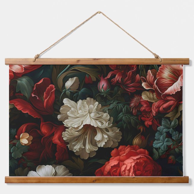 Tapiz Con Marco De Madera Botánica de Everglow Noel Florals (Anverso )