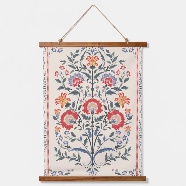 Tapiz Con Marco De Madera Botánico floral (Anverso)