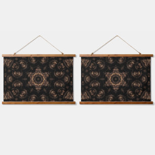 Tapiz Con Marco De Madera Bronce Age Mandala