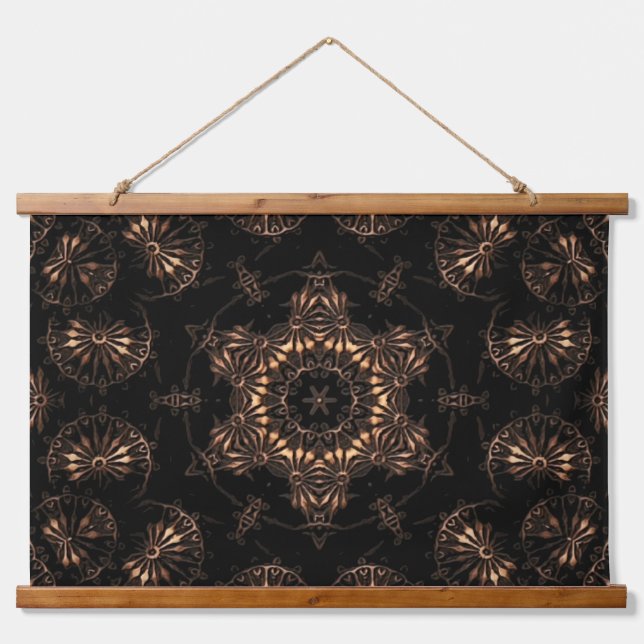 Tapiz Con Marco De Madera Bronce Age Mandala (Anverso )