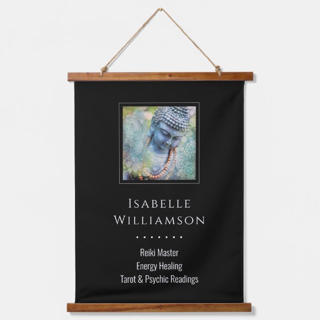 Tapiz Con Marco De Madera Buddha Zen Reiki Yoga Meditación espiritual sagrad (Anverso)