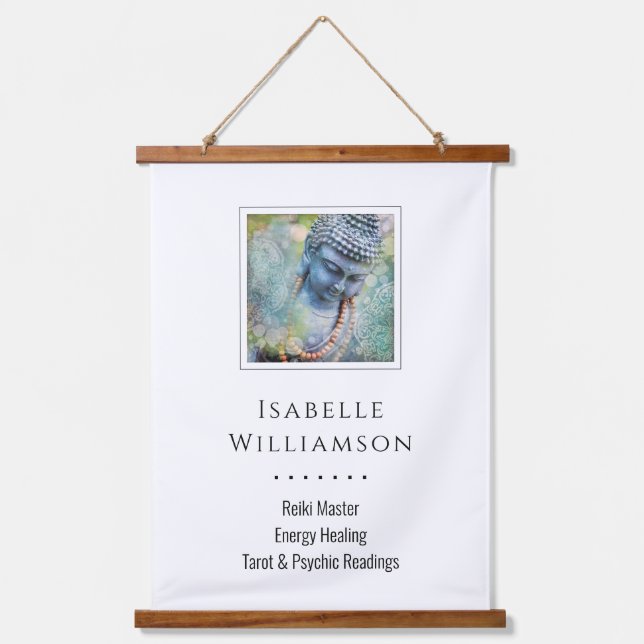 Tapiz Con Marco De Madera Buddha Zen Reiki Yoga Meditación espiritual sagrad (Anverso)