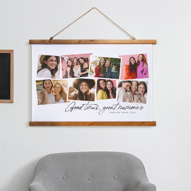 Tapiz Con Marco De Madera Buenos tiempos grandes recuerdos divertido collage (Subido por el creador)