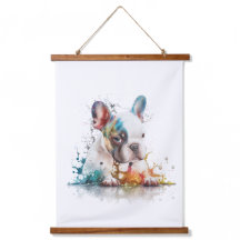 Bulldog francés Cachorro Frenchie Watercolor Art
