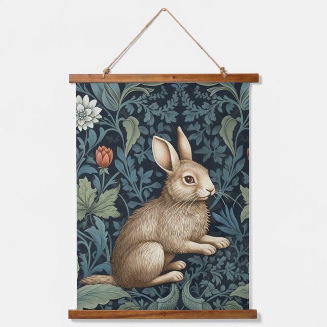 Tapiz Con Marco De Madera Bunny in the forest art nouveau (Anverso)