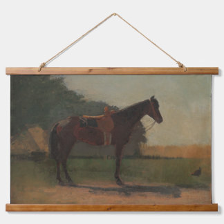 Tapiz Con Marco De Madera "Caballo de albarda en la huerta" de Winslow Homer