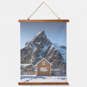 Tapiz Con Marco De Madera Cabaña Amarilla Lofoten