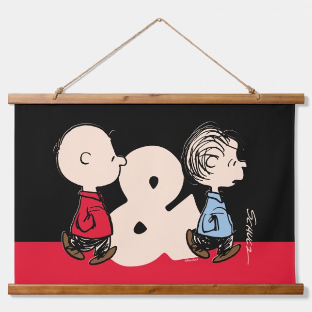 Tapiz Con Marco De Madera Cacahuetes | Charlie Brown y Linus (Anverso )