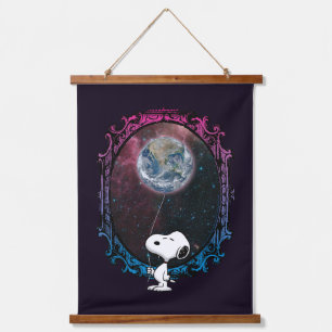 Tapiz Con Marco De Madera Cacahuetes   Globo Snoopy Spout