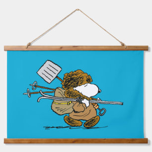 Tapiz Con Marco De Madera Cacahuetes Guerrero de la nieve de Snoopy