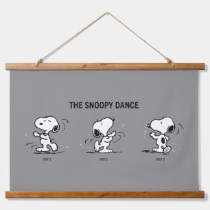 Tapiz Con Marco De Madera Cacahuetes   La danza Snoopy