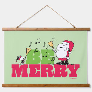 Tapiz Con Marco De Madera Cacahuetes Ser Feliz Navidad