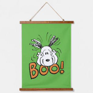 Tapiz Con Marco De Madera Cacahuetes   Snoopy Boo