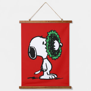 Tapiz Con Marco De Madera Cacahuetes   Snoopy for Holidays