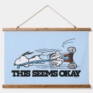 Tapiz Con Marco De Madera Cacahuetes   Snoopy & Linus