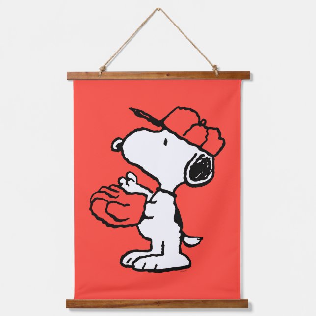 Tapiz Con Marco De Madera Cacahuetes | Snoopy Making the Catch (Anverso)