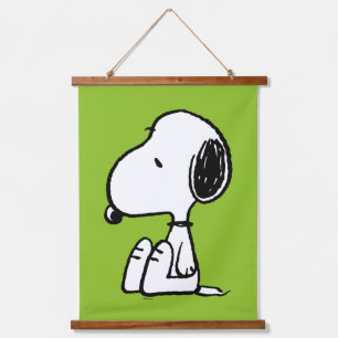 Tapiz Con Marco De Madera Cacahuetes   Snoopy Mirando hacia abajo