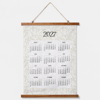 Tapiz Con Marco De Madera Calendario barroco neutral 2027