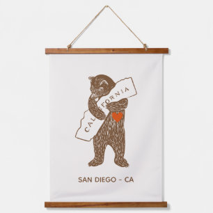 Tapiz Con Marco De Madera California Bear Ciudad Personalizada