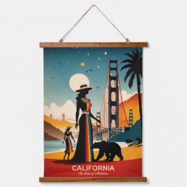 Tapiz Con Marco De Madera California: La tierra de las aventuras