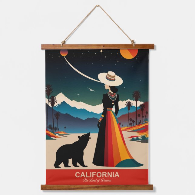 Tapiz Con Marco De Madera California: La tierra de los sueños (Anverso)