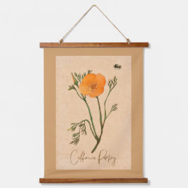Tapiz Con Marco De Madera California Poppy Wildflower