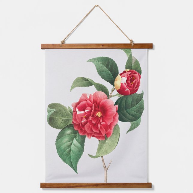 Tapiz Con Marco De Madera Camelia Variada, Pierre-Joseph Redouté, 1833 (Anverso)