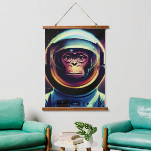 Tapiz Con Marco De Madera Caminata espacial de astronauta animal, Universo,