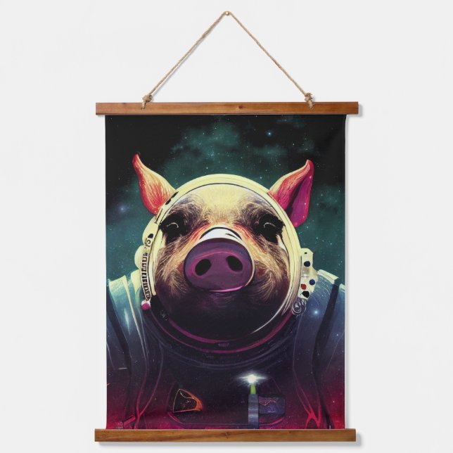 Tapiz Con Marco De Madera Caminata espacial de astronautas animales, Univers (Anverso)