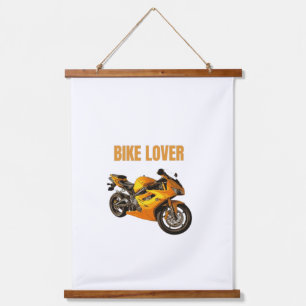 Tapiz Con Marco De Madera Camiseta de Motocicleta para Amante de Bicicletas 
