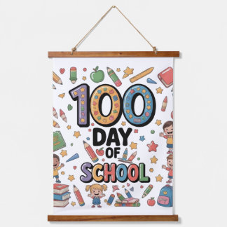 Tapiz Con Marco De Madera Camiseta divertida del 100º día de escuela | Niños