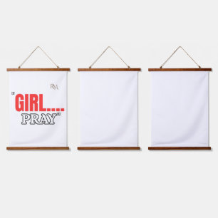 Tapiz Con Marco De Madera Camiseta Girl Pray Camiseta Cristiana Basada en