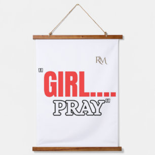 Tapiz Con Marco De Madera Camiseta Girl Pray Camiseta Cristiana Basada en