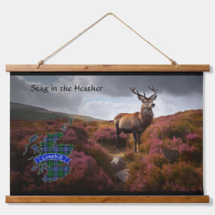 Tapiz Con Marco De Madera Campbell Stag en el Heather Personalized Hanging