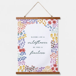 Tapiz Con Marco De Madera Campo de flores