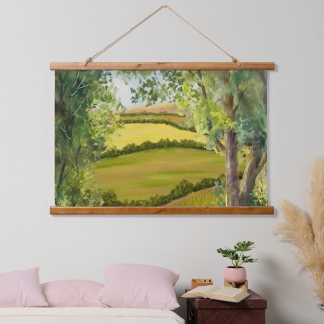 Tapiz Con Marco De Madera Campos (Dormitorio)