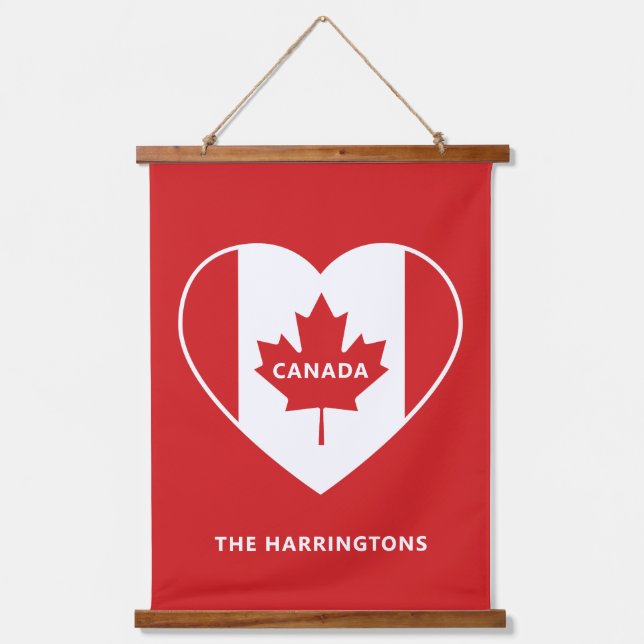 Tapiz Con Marco De Madera CANADÁ Amor nombre personalizado (Anverso)