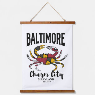 Tapiz Con Marco De Madera Cangrejo de Baltimore Charm City