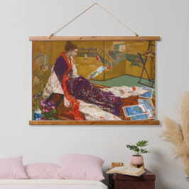 Tapiz Con Marco De Madera Caprice in Purple and Gold Tapestry