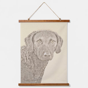 Tapiz Con Marco De Madera Captura de la bahía de Chesapeake Pintando arte or