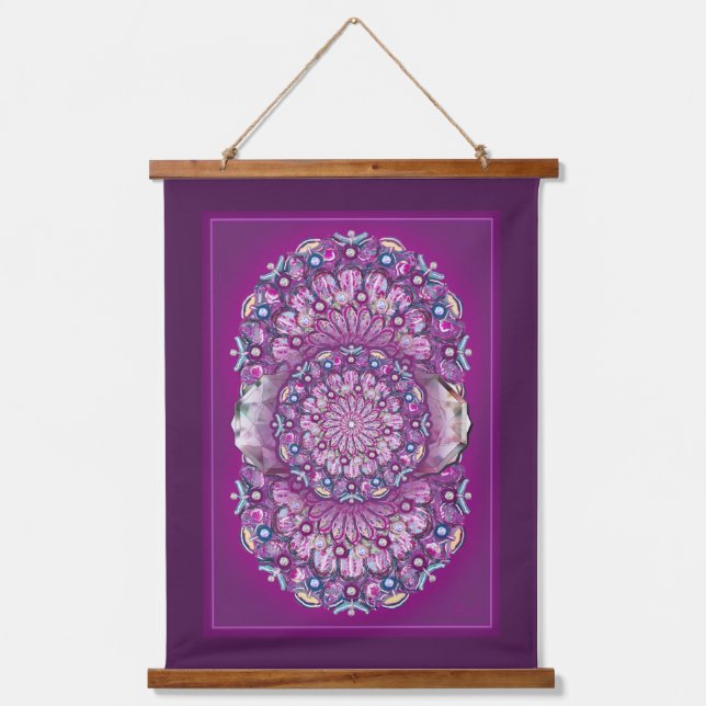 Tapiz Con Marco De Madera Cardinal red Rosace (Anverso)