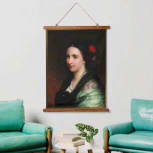 Tapiz Con Marco De Madera Carlota de la emperatriz de México por Hermann Win