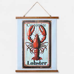 Tapiz Con Marco De Madera Cartel de langosta vintage Thunder_Cove
