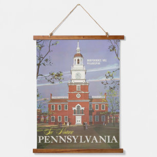 Tapiz Con Marco De Madera Cartel de viaje vintage histórico Pennsylvania EE.